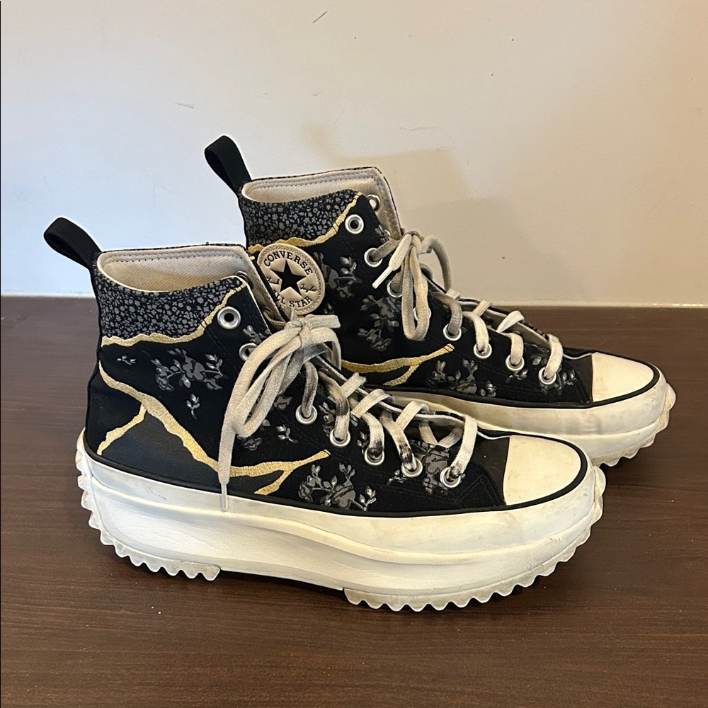 Converse Run Star Hike High 'Metallic Floral' Women's Size 10